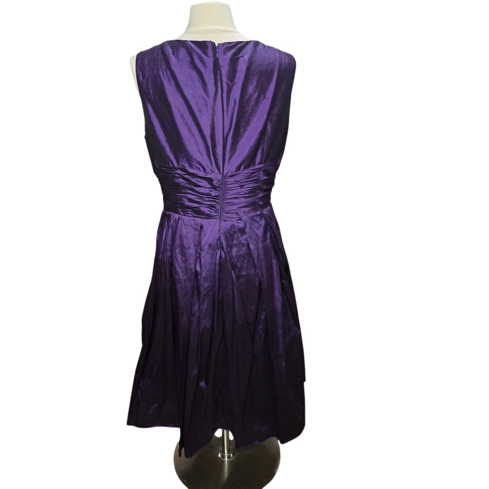 NWT Eliza J Purple Pleated Midi Formal Dress Size 14 Style EJ1M0422 Missy - Picture 3 of 15